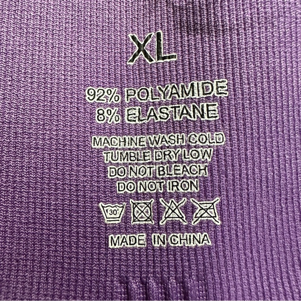 Purple Black Tie Dye Cropped Leggings XL Stretch Athleisure - Picture 3 of 9